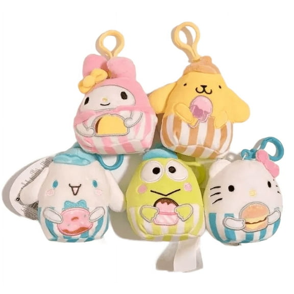 Squishmallows Sanrio Hello Kitty and Friends Set of 5 Mini 35" Clip Ons