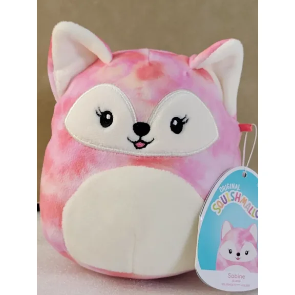 Squishmallows Sassy Squad Sabine the Pink Tye-Dye Fox 5" Plush Toy NWT