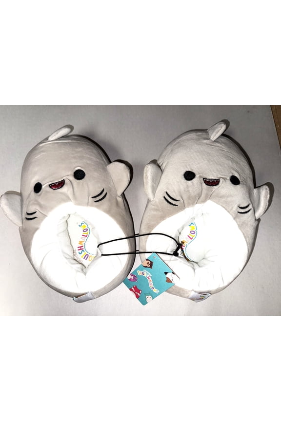 Grey Gordon Shark Boys Girls Kids Slippers Size 4/5