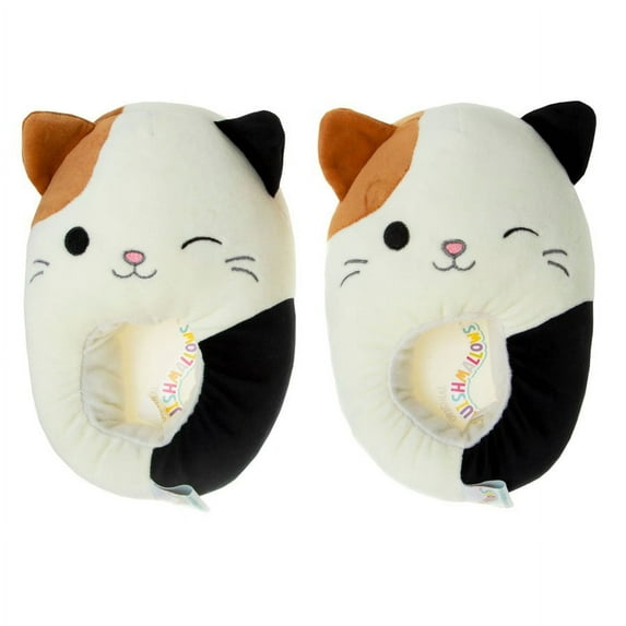 Squishmallows Slippers Plush Lightweight Warm Comfort Soft Slipper House Shoes for Kids Girl Boy, Cream Black Size: 13-1