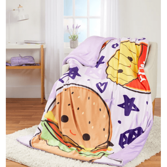 Squishmallows Snuggle Throw Blanket, Just Lunchin