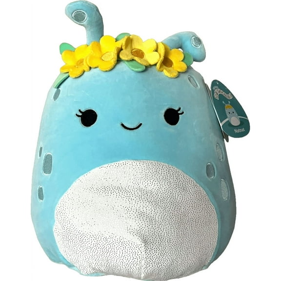 Squishmallows Original 11-Inch Natnat Blue Alien with Yellow Flower Crown