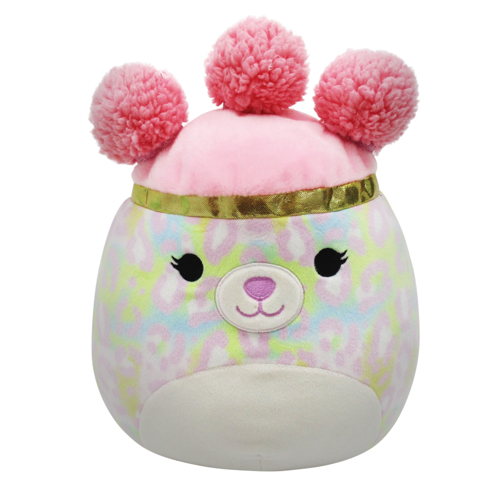 Squishmallows Squish-Doos 10-inch Pink and Yellow Leopard with Pink Buns Plush Ultra Soft Medium ...