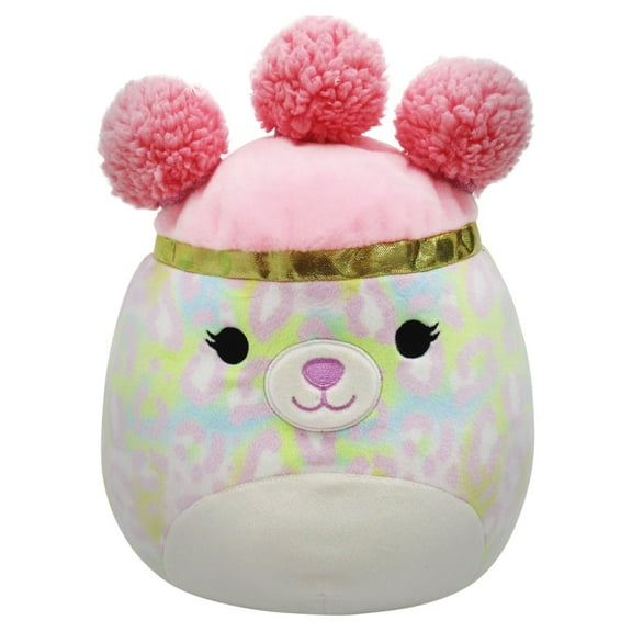 Squishmallows Squish-Doos 10-inch Pink and Yellow Leopard with Pink Buns Plush Ultra Soft Medium-Sized Plush Toy Plush