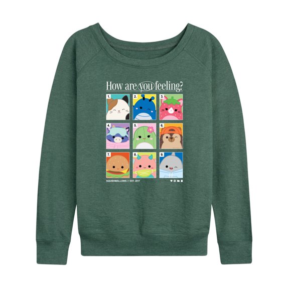 Squishmallows - Squish Mood Grid - Women's French Terry Long Sleeve Pullover