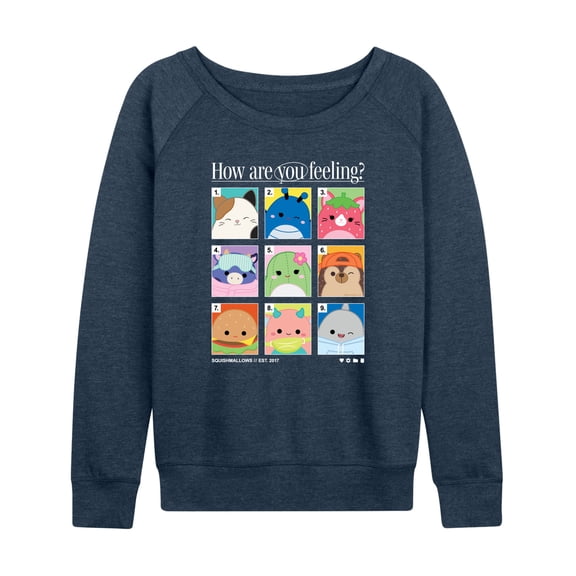 Squishmallows - Squish Mood Grid - Women's French Terry Long Sleeve Pullover