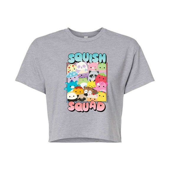 Squishmallows - Squish Squad - Juniors Cropped Short Sleeve Graphic T-Shirt