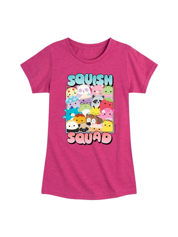 - Squish Squad Girls' Fitted Short Sleeve Graphic T-Shirt