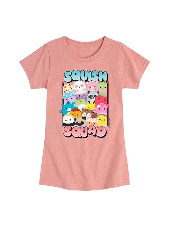 - Squish Squad Girls' Fitted Short Sleeve Graphic T-Shirt