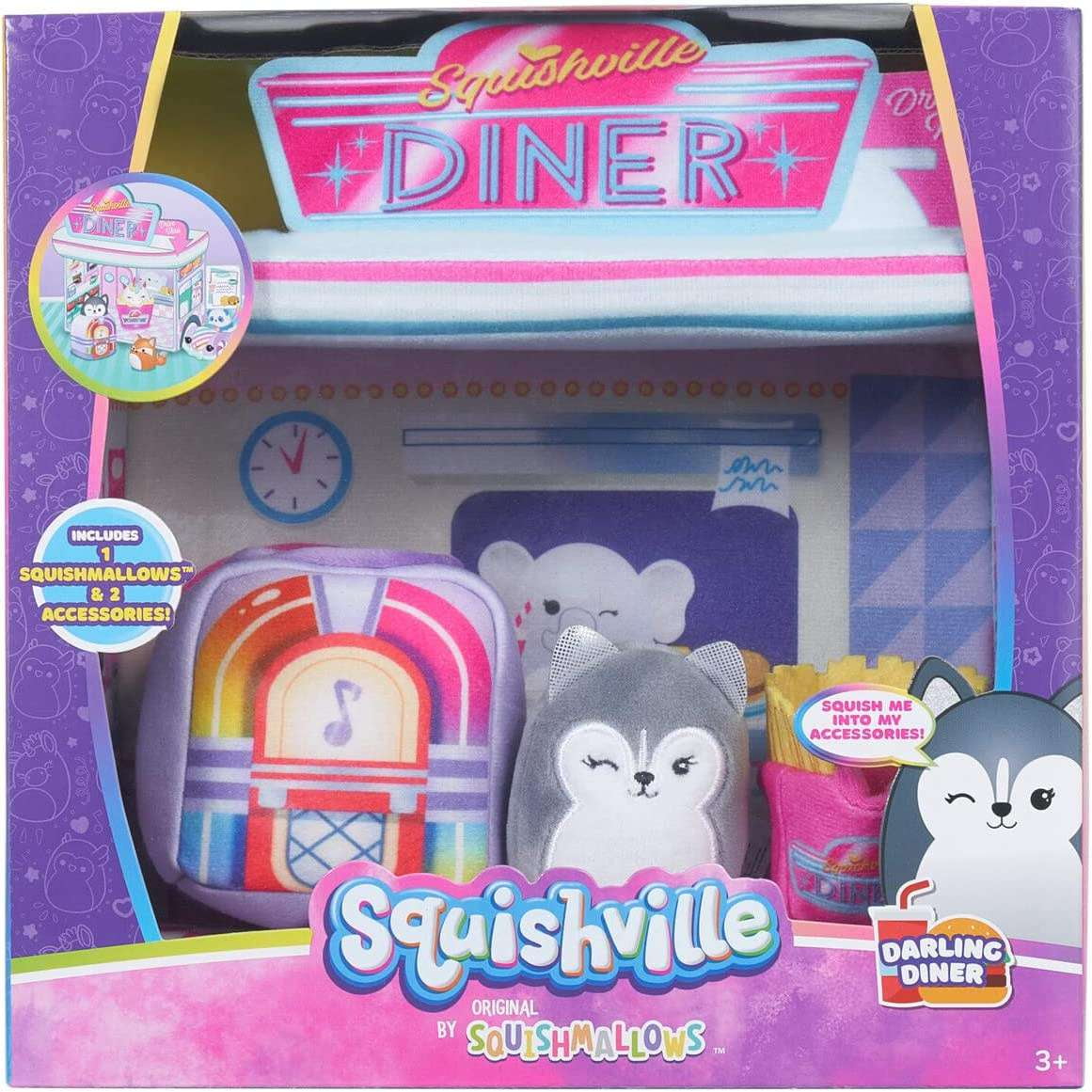  Squishville by Original Squishmallows Sweet Shop - Playset with  2-Inch Priya The Purple Panda, Tres'zure The Teal Cat & Bistro Table and  Chair - Toys for Kids : Toys & Games