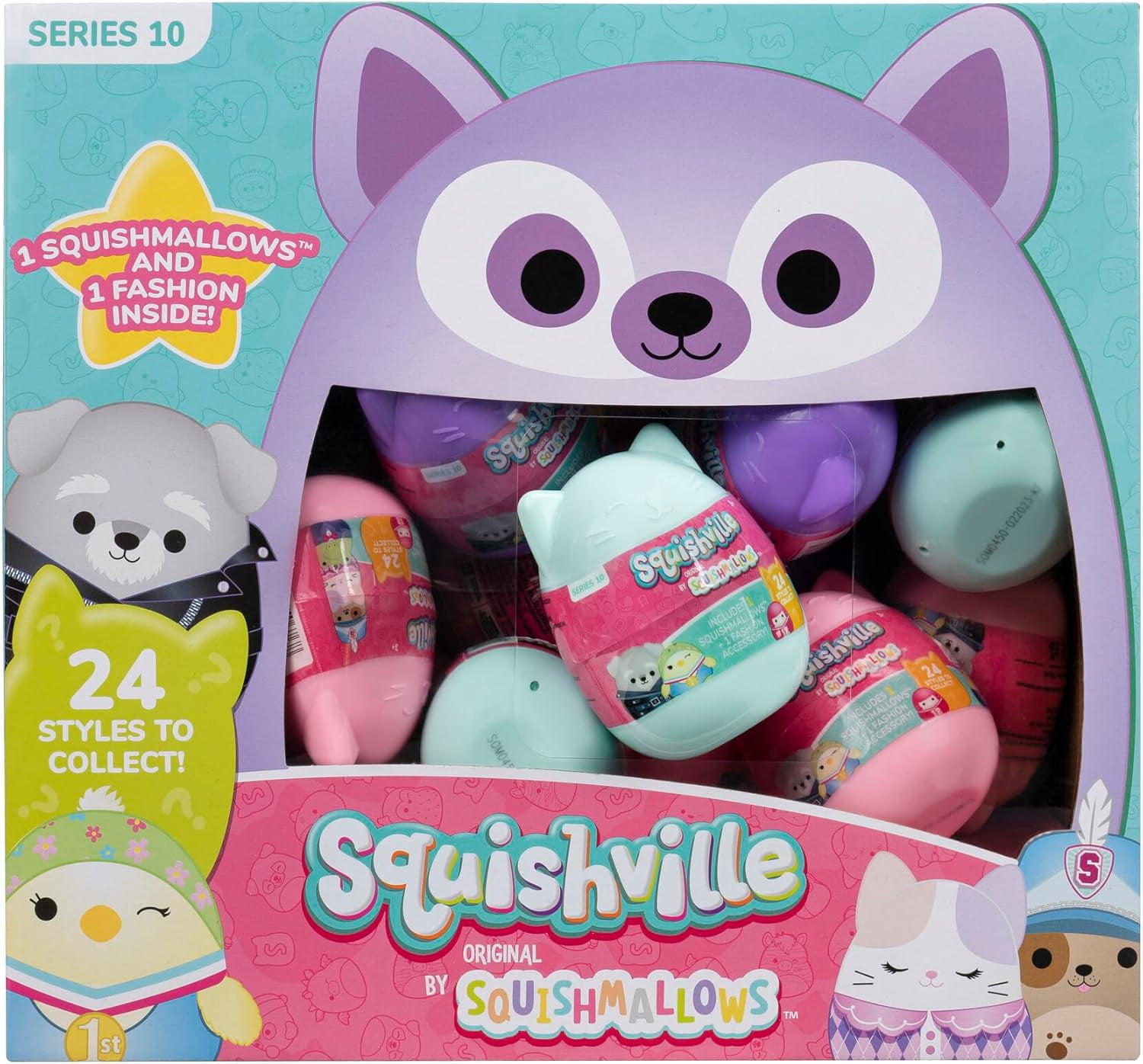 Squishmallows Squishville Series 10 Mini Eggs Mystery Plush (24 Pack) Official Jazwares Plush - Styles May Vary - Gift for Boys, Girls & Kids