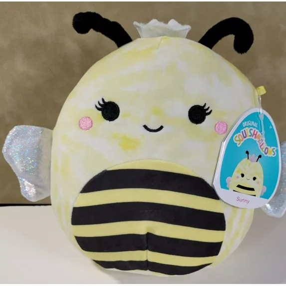 Squishmallows Summer Squad Sunny the Bee Bumblebee 8" NWT Queen Crown Honeybee