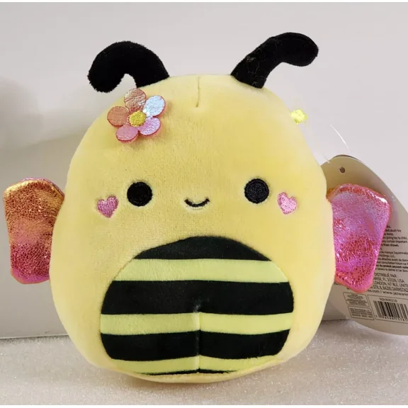 Squishmallows Valentine's Day Squad Sunny the Bee 4" NWT Metallic Flower Heart