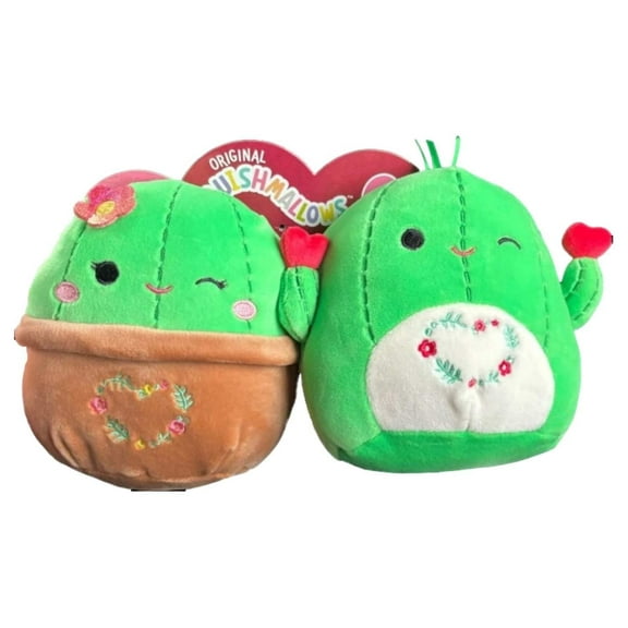 Squishmallows Valentines Pairs Shadi and Marcellus Cactus Stuffed Animals and Plush Toys
