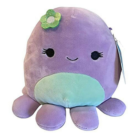 Squishmallows Violet 7" Lavender with Green Belly and Flower Plush