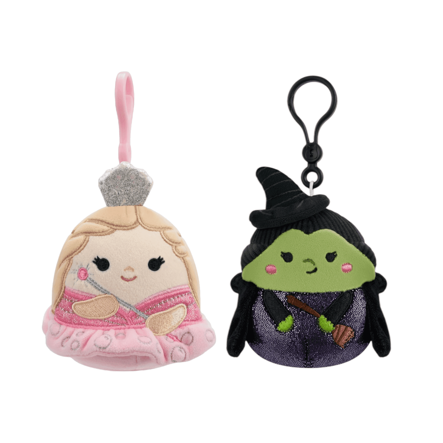 Squishmallows Wicked Plush 3.5 inch Pink Good Witch and Gershwin Clip On Bundle