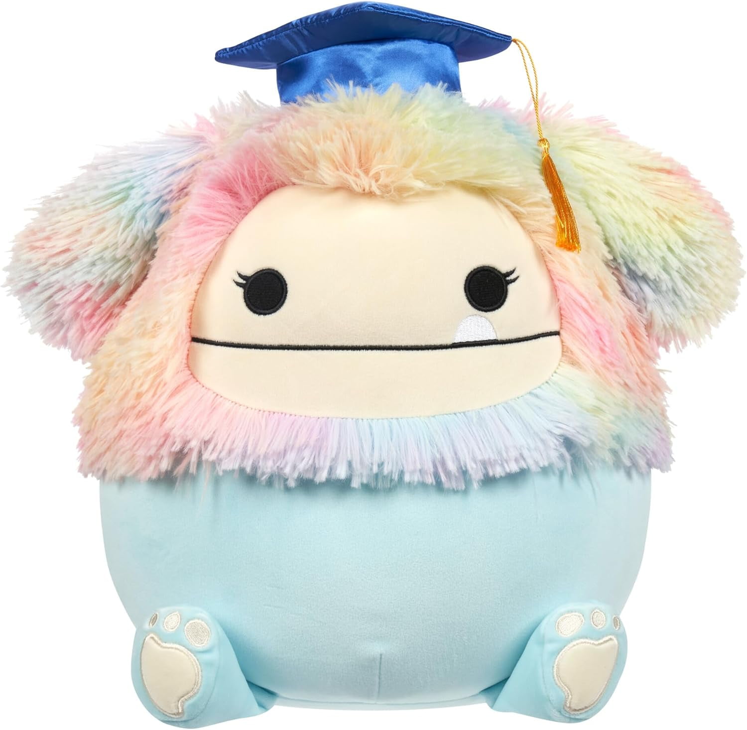 Squishmallows Zozo the Bigfoot 12" with Rainbow Mane and Graduation Hat, Stuffed Plush