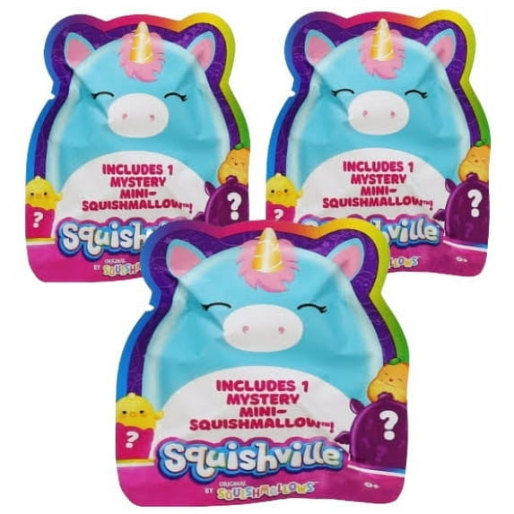 Squishville 3 pack Mystery Mini- Squishmallows Blind Bags Great Easter Egg Toy Filler