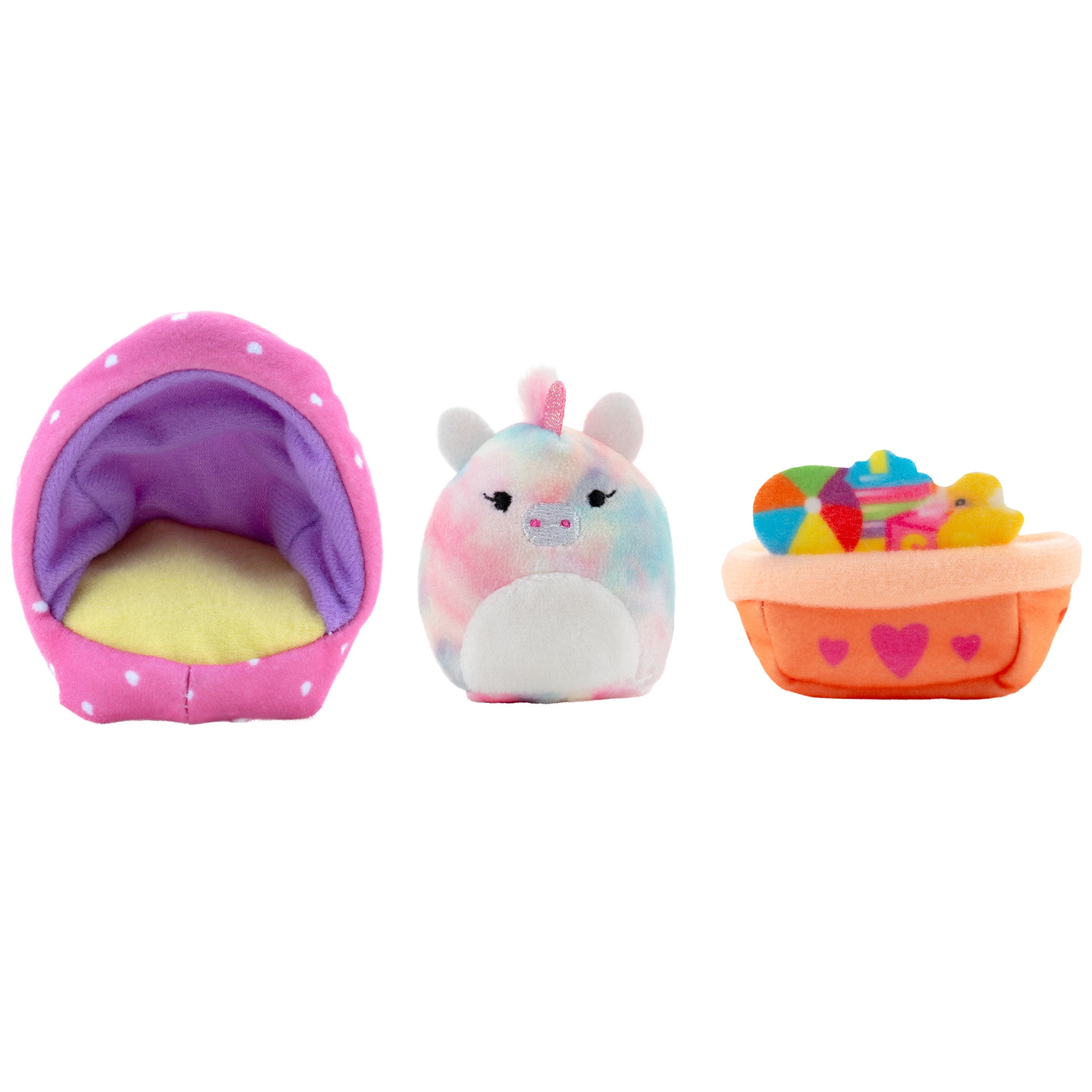 Squishville by Squishmallow Bakery Play Scene, 2” Winston Soft Mini-Squishmallow, 8” Playset, 1 Plush Accessory, Marshmallow-Soft Animals, Bakery