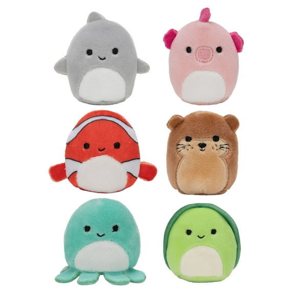 Squishville By Squishmallows Mystery 2" Mini Plush Sealife Squad, 6 Pack