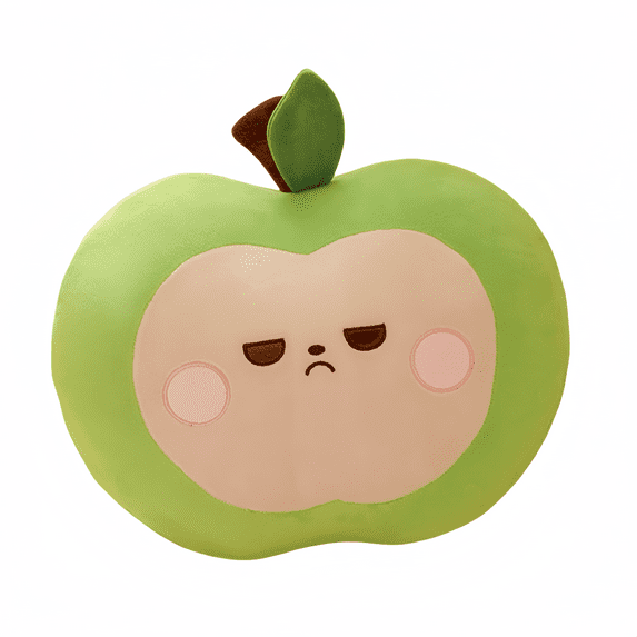 Squishy Apple Plush Toy Pillow - Cute Fruit Stuffed Pillow - Fun Home Decor Gift- Green 7.9inch