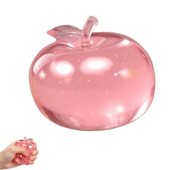 Squishy Apple Stress Suagr Balls, Squeeze Toys, Cute Fruit Squishy Toys Birthday Gifts, Apple Stress Sugar Ball for Easter Basket Stuffers,Pink 1Pcs