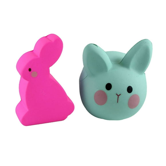 Squishy Bunny Set of 2 - Easter Rabbit Squishy Slow Rise - Scented Sensory, Stress, Fidget Toy - Easter