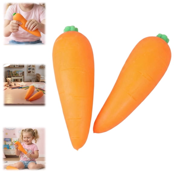 Squishy Carrot - 5.51 Inch Squishy Vegetable | Giant Stress Relief Toys | Fidget Sensory Food Fun for Teens & Adults