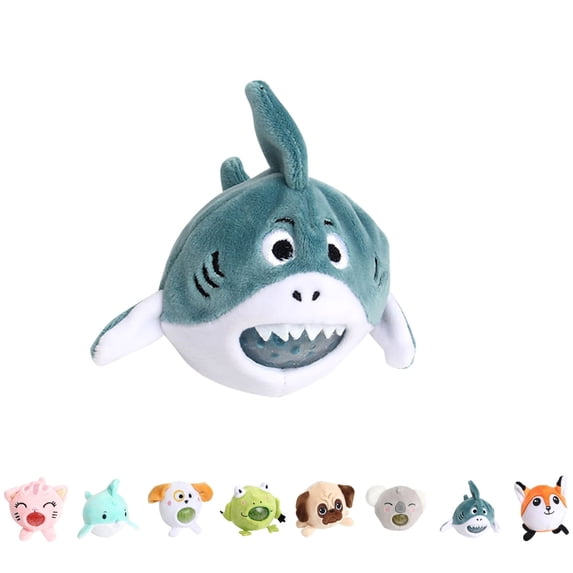 Squishy Cartoon Animal Plush Vent Squeeze Ball, Soft Plush Fidget Toy with Random‑Color Inner Bead Ball, Portable Stress Relief Toy for Kids, Birthday & Festival Present