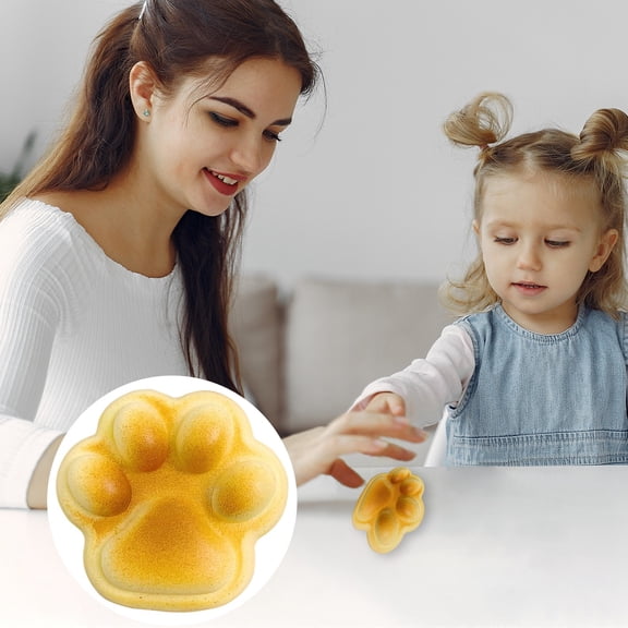 Squishy Cat Paw, Large Paw Squeeze Toy for Stress Relief and Relax, Sticky Squishies Fidget Toys for Party Favors Novelty Things Birthday Gift(Yellow)