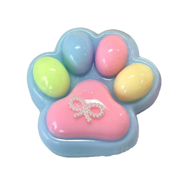 Squeeze Cat Paw Squeeze Toys Cute Squeeze Sensory Mochi Toys, Stress Relieving Fidget Toys for Kids Adults Party Favors (Blue)