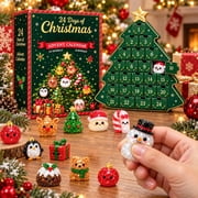 Squishy Christmas Advent Calendar with 24-Pack Sparkly BAO Squeeze Toys, Squeeze Set for Holiday Countdown