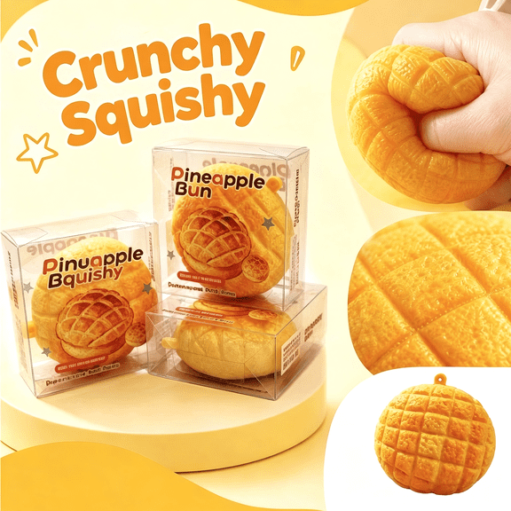 Squishy Crunchy Pineapple Sensory Toy Amazing Crunchy Pineapple Squishy with Tactile Bumps Helps Improve Focus and Relaxation Perfect Fidget for Classroom Office or Home Environment