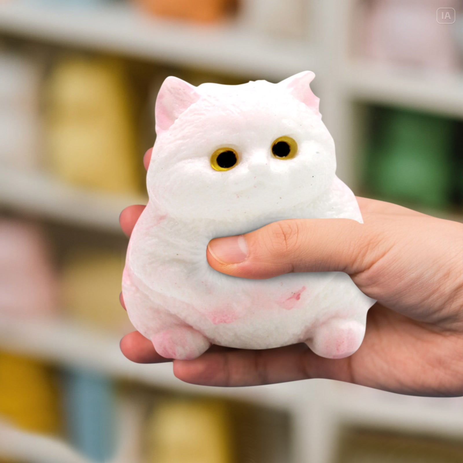 Squishy Cute Cat Stress Relief Squeeze, Soft Slow Rising Decompression Fidget for Anxiety Relief, Perfect Palm Pal Companion for Teens and Adults