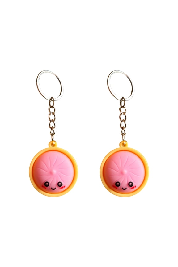 Squishy Dumpling Keychain,Dumpling Keychain,Cute Bao Bun KeychainKawaii Steamed Dumpling Key Ring3D Silicone Food Keychain for Backpack Purse Foodie Gift for Girls