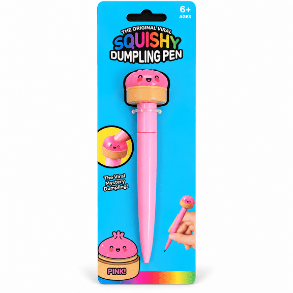 Squishy Dumpling Pens, Pink Squishy Pen with Cute Dumpling Topper, Novelty Writing Pen for School, Desk, Office, Party Favors and Gifts
