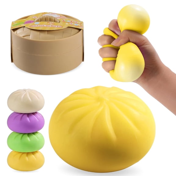 Squishy Dumpling Sensory Toys Mystery Dumpling Squishy Stress Relief Fidget Easter Gifts for Teens & Adults Anxiety Relief Squeeze Toy for Boys and Girls Easter Basket Stuffers for Teens (Purple)