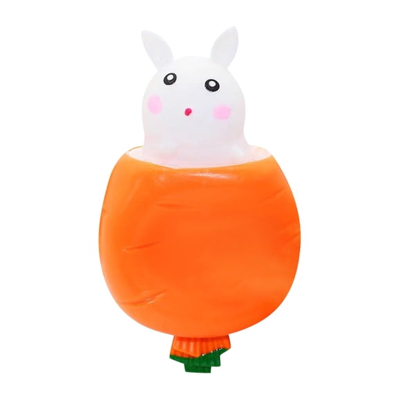 Squishy Easter Bunny Stress Balls, Easter Basket Essentials, Cute Carrot Rabbit Squishy, Stress Relief to Relax, Easter Party Favor Gifts, Birthday Gifts C