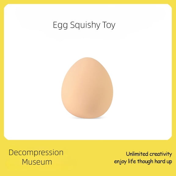 Squishy Egg Stress Relief Toy – Soft & Squishy Fake Egg Fidget Toy for Anxiety – Realistic Simulation Egg Kneading Toy for Adults & Kids – Calming Sensory Egg – 2.3" x 1.8", 0.06 lbs