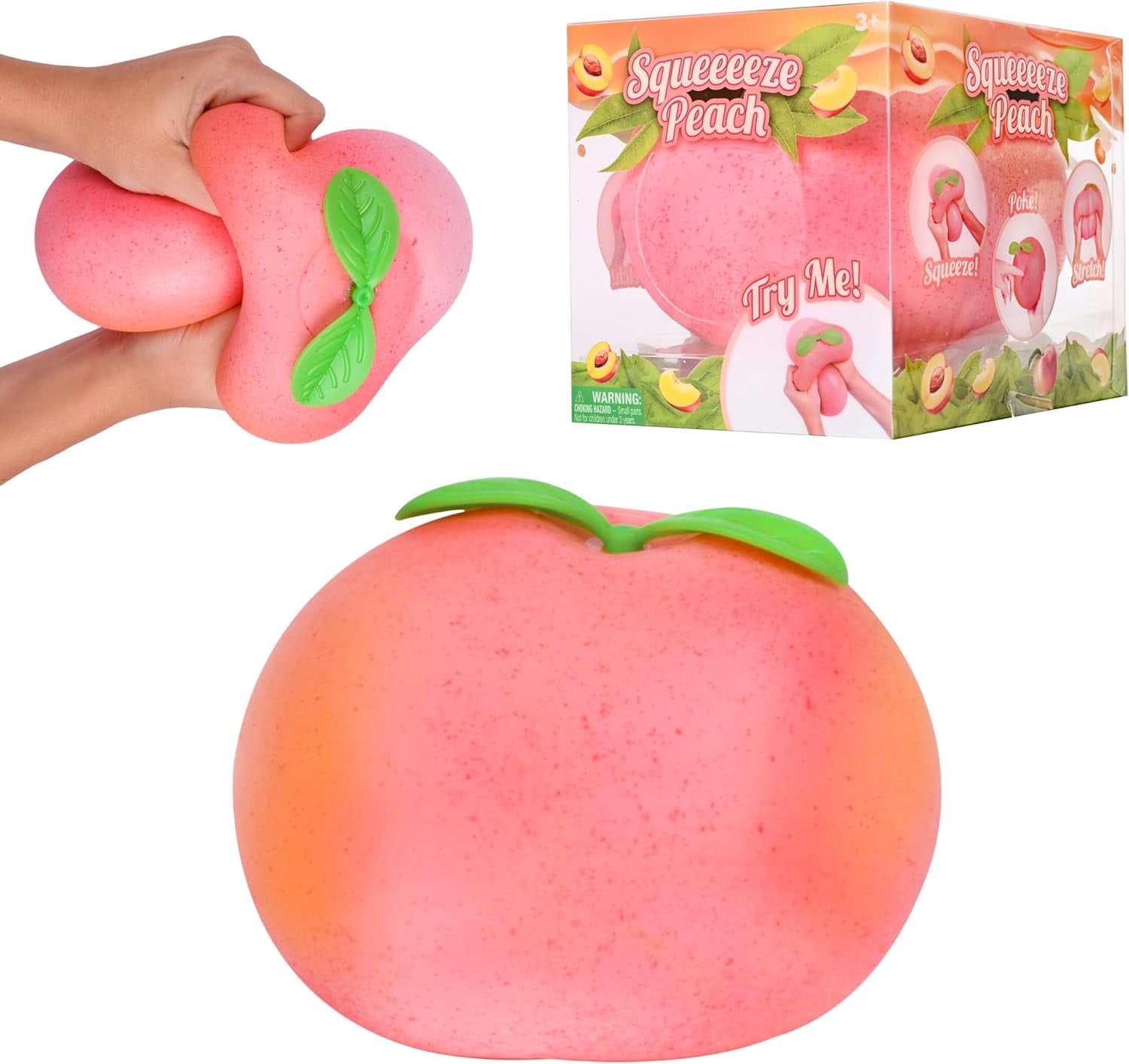 Squishy Extra Large Peach, Gag Gifts Funny Adult, Giant Stress Ball, Fidget Sensory Toy for Kids, ADHD Toys