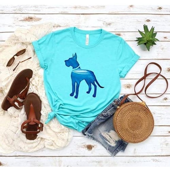 Squishy Faces Grate Dane Vintage Watercolor Pet Dog Tees Animal Love Unisex T-Shirt - Small