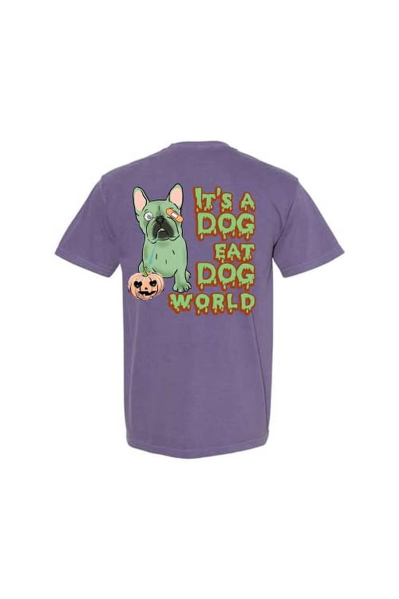 It's a Dog Eat Dog World Halloween Unisex T-Shirt Gift for Bulldog Lovers, Stella - Medium