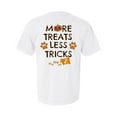 thumbnail image 1 of Squishy Faces More Treats Less Tricks Halloween, Dog Paw T-Shirt, Dog Bone Print Unisex T-Shirt, White - XL, 1 of 3