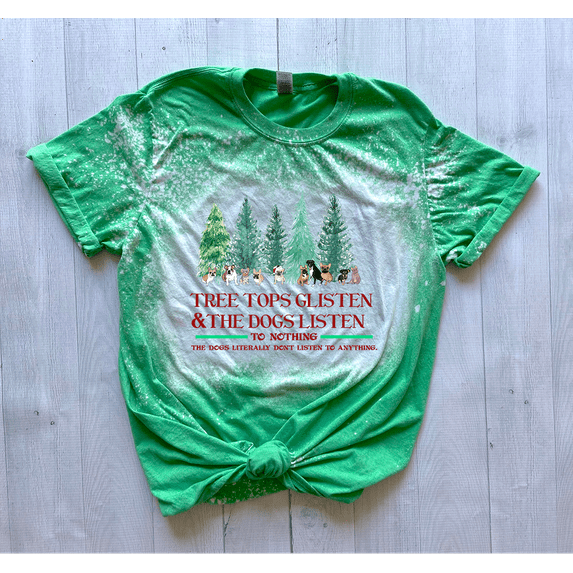 Squishy Faces - Tree Tops Glisten Dogs T-Shirt - X-Large