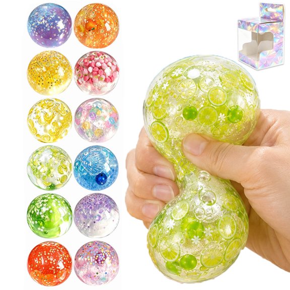 Squishy Fidget Toys Slow Rising Squishy Toy Glitter Stress Ball with Sparkles Shapeable No Rebound Sensory Relief Durable Hand Squeeze Figurines for Office Classroom Anxiety Gift Adults Kids,J