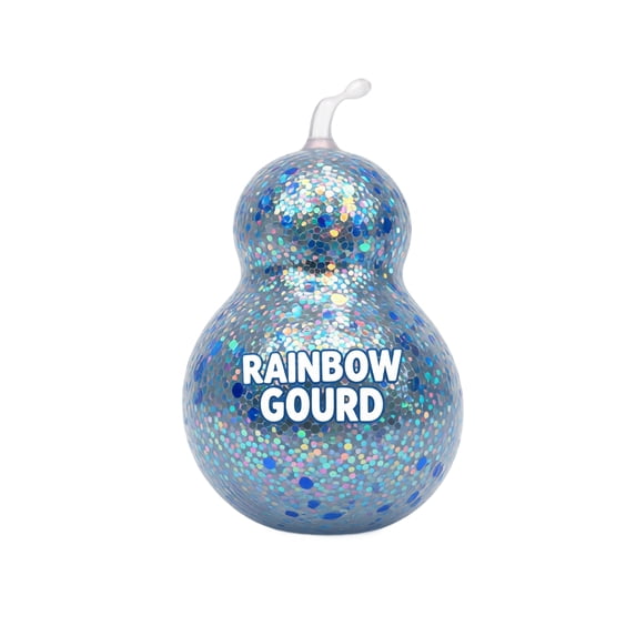 Squishy Glitter Gourd Stress Toy, Transparent Maltose Filled Squeeze Pinch Toy, Rainbow Calabash Shape Jelly Sensory Fidget Toy, Decompression Hand Toy for Kids and Adults(Random Color)