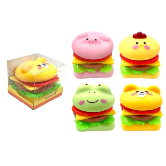 Squishies Hamburger Stress Relief Slow Rising Fidget Adult Realistic Food Replica Soft Silicone Squeezable Ball Random Color