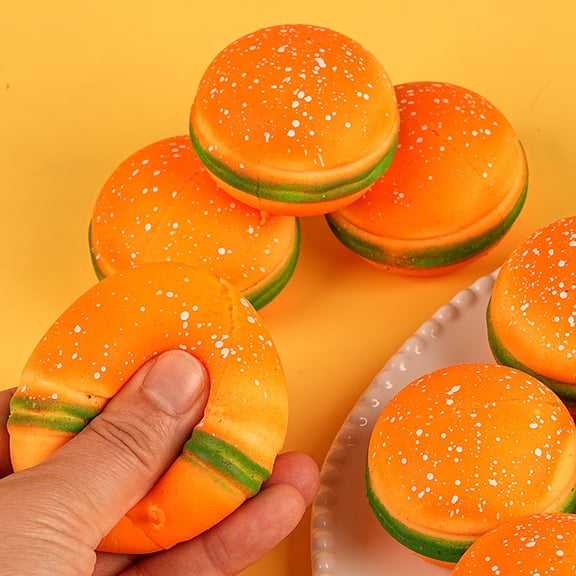 Squishy Hamburger Stress-relieving Toys, Stretching Stress-relieving Hamburger Toys, Fun And Novel Stress-relieving Toys, Realistic Hamburger Finger Toys Squeeze Ball Fidget Toys for All Ages, Soft