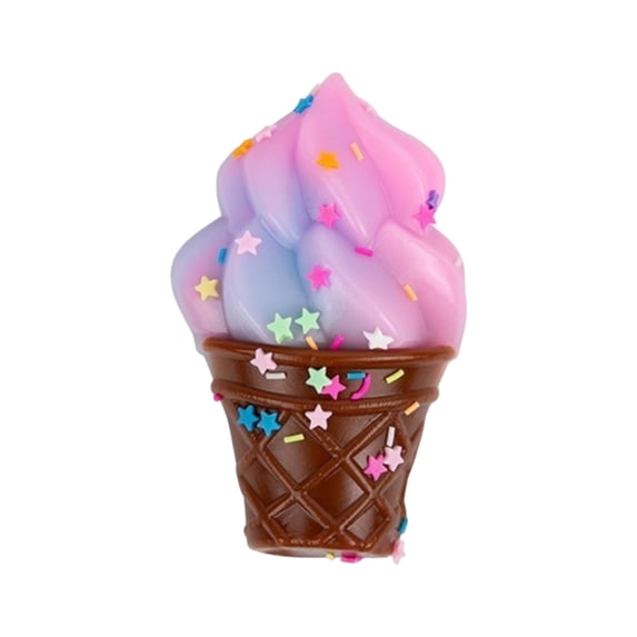 Squishy Ice Cream Cone Stress Relief Squeeze Toy, Gradient Swirl Dessert Sensory Fidget Toy with Star Sprinkles for Kids Adults, Soft Decompression Hand Toy for Home Office Party Favor Gift
