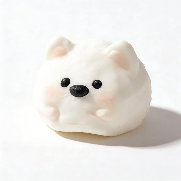 Squishy Inu Stress Balls for Adults, Dough Ball Squishy Toys, Squeeze Ball Stress Relief Sensory Toys for Basket Stuffers White